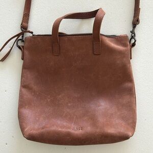 ABLE leather over shoulder bag with adjustable strap